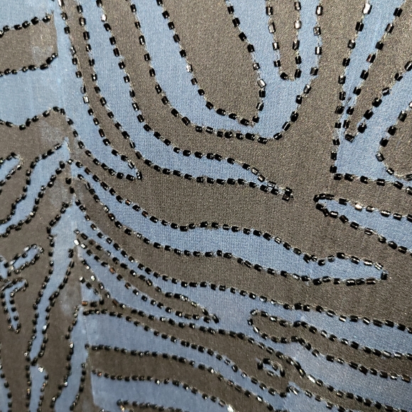 Vintage Bieff Basix 100% Silk Beaded Zebra Print Dress Size 8 - Picture 4 of 6